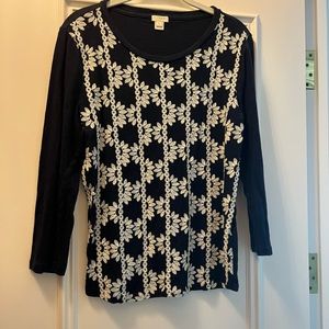 Jcrew Navy embroidered shirt
